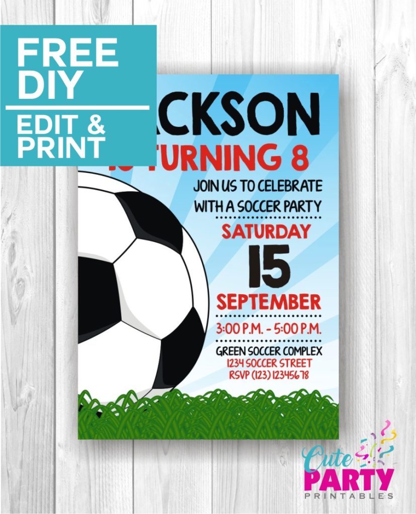 Soccer Party Invitations – Cute Party Printables