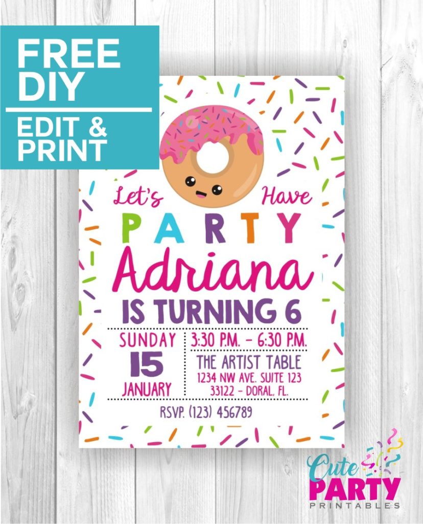 Donut Party Invitation