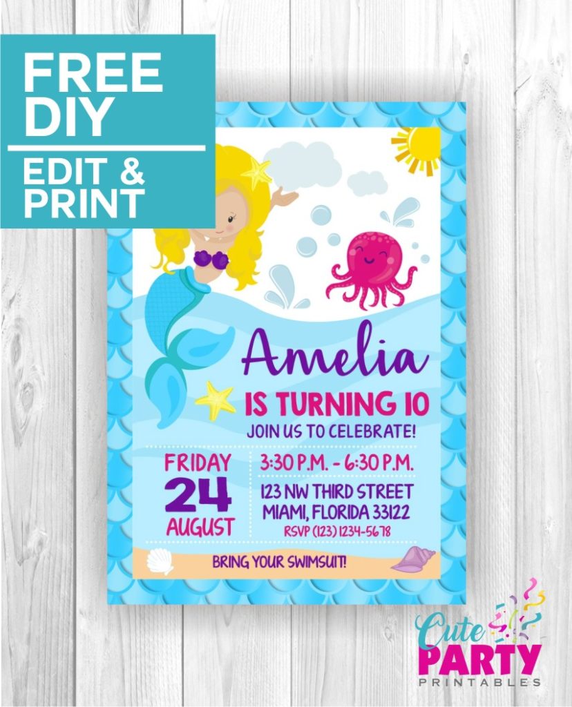 Mermaid Party Invitation CPP