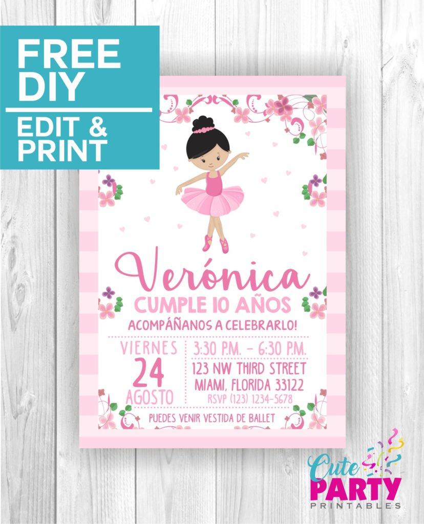 ballerina party invitations