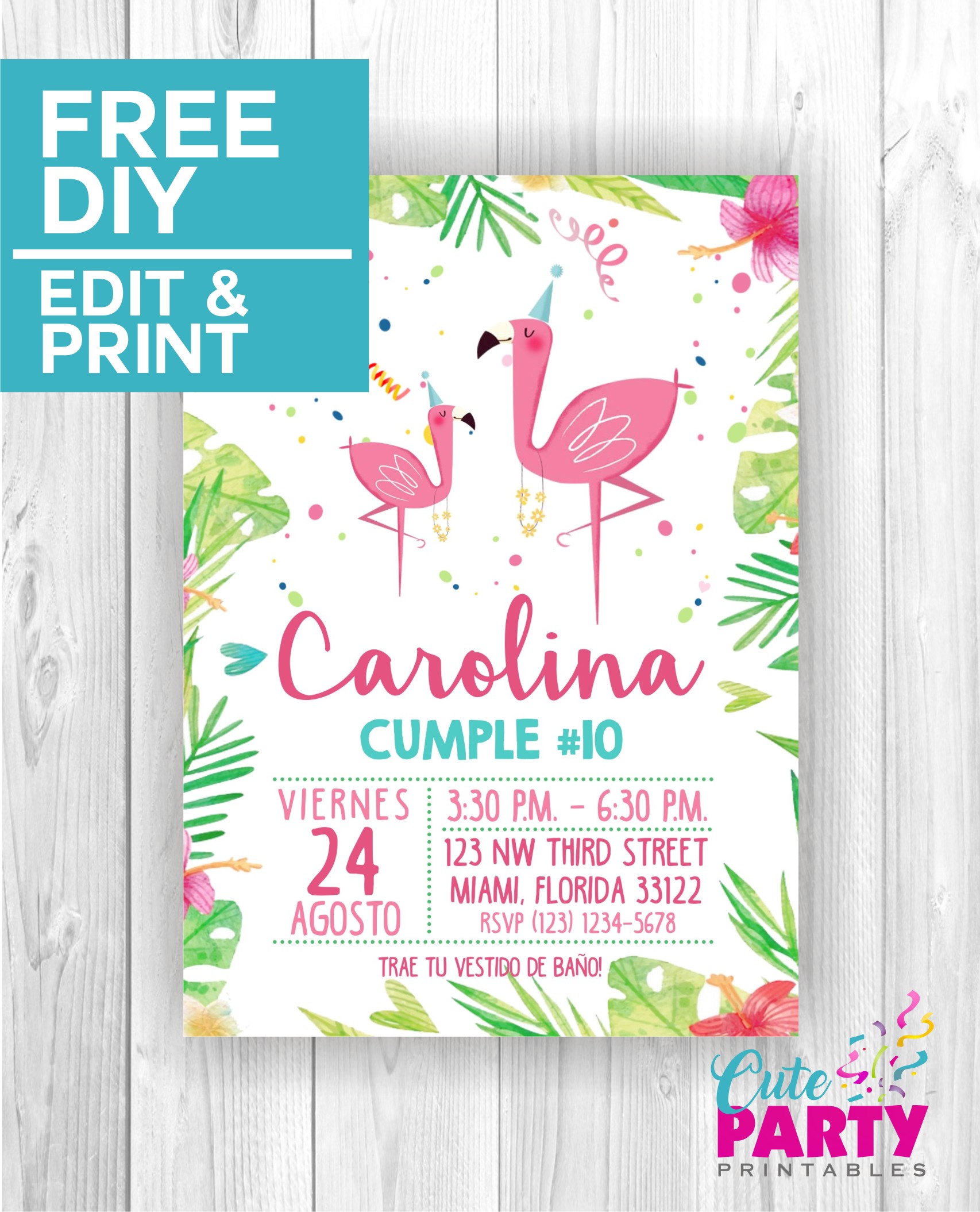 Flamingo Party Invitation CPP