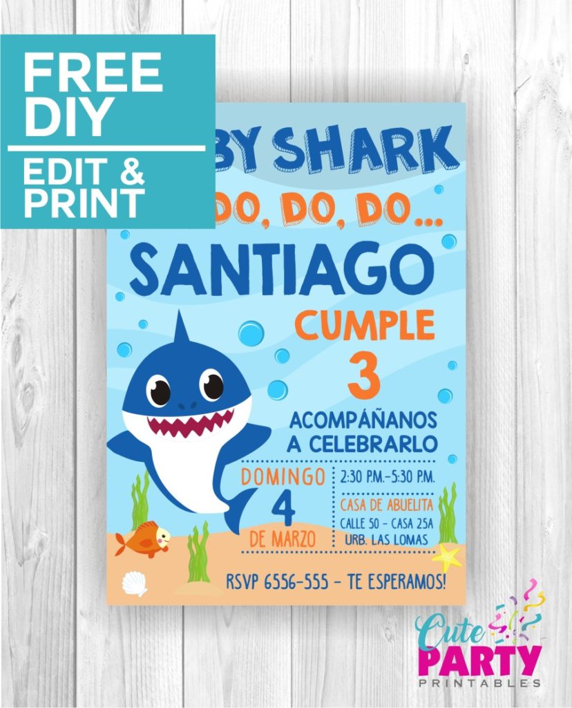 Baby Shark Invitations CPP
