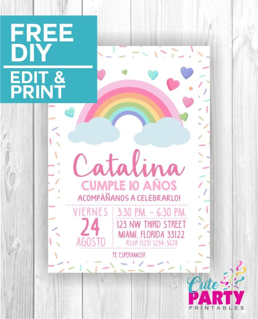 Rainbow Party Invitation CPP