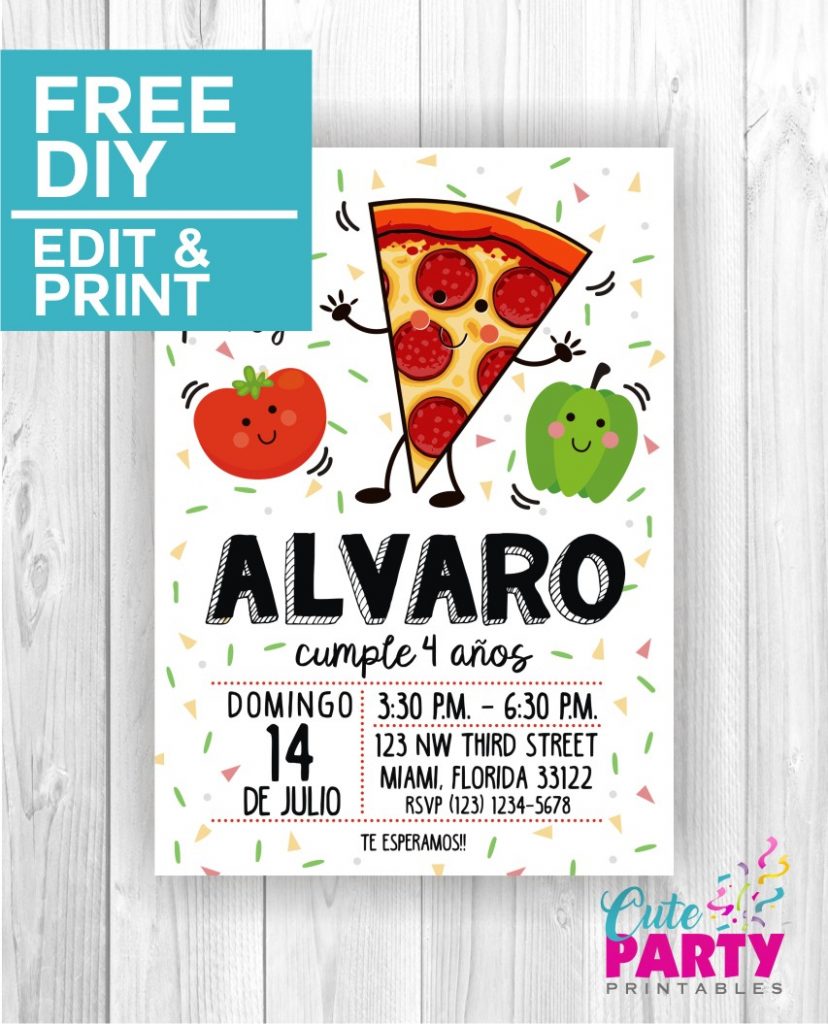 Pizza Party Invitations – Cute Party Printables