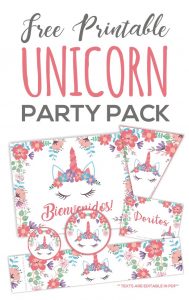 KIT IMPRIMIBLE UNICORNIO GRATIS